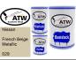 Preview: Nissan, French Beige Metallic, 029: 500ml Lackdose + 500ml Klarlack + 250ml Härter - Set, von ATW Autoteile West.